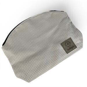 Jurlique Makeup Bag Zipper Cosmetic Pouch White Waffle Cotton Fabric